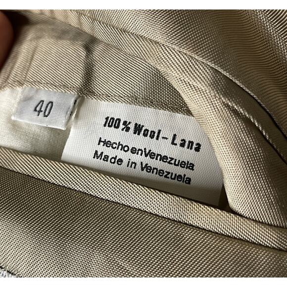 Vtg 80s Rimeris Studio Olive Green Wool Double Breasted Blazer Wall St Jacket 40 - Picture 6 of 12